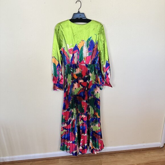 Womens Colorful Maxi Dress Vibrant Abstract Print Like The Moon Large Costume - Picture 3 of 8